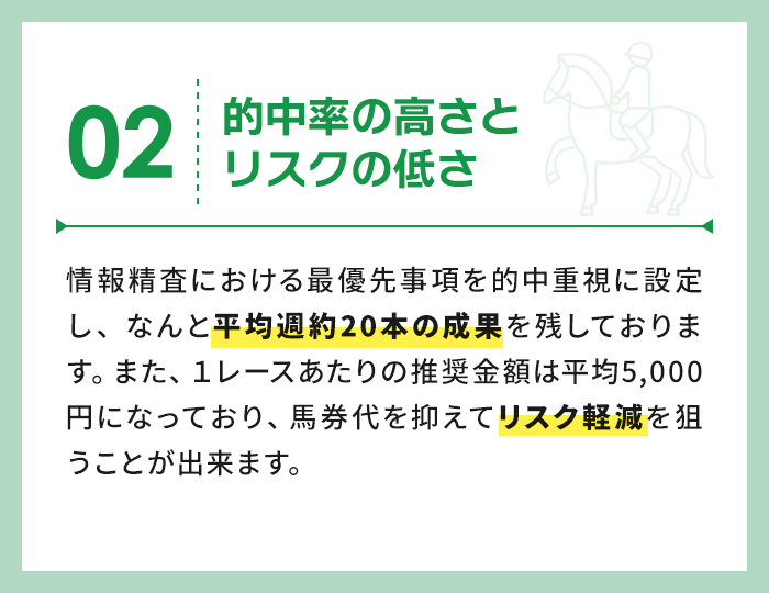 的中率の高さとリスクの低さ	